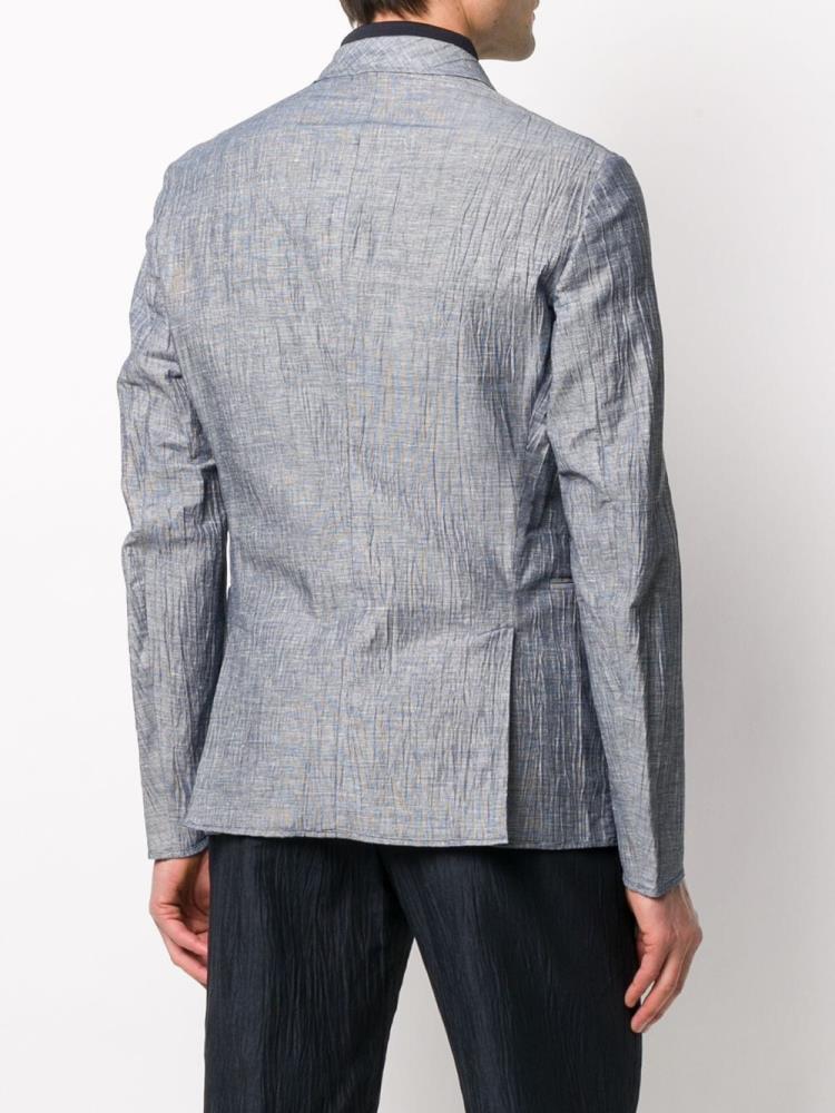 Armani Emporio Armani Wrinkled Micro Check Suknjič Moški Modre | 605RN56B