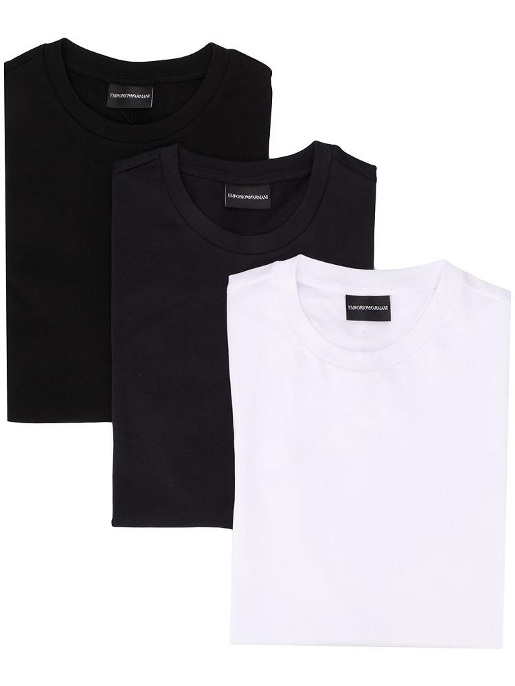 Armani Emporio Armani X 3 Pack Cotton Majice Moški Bele Črne | SQJ6V2IW