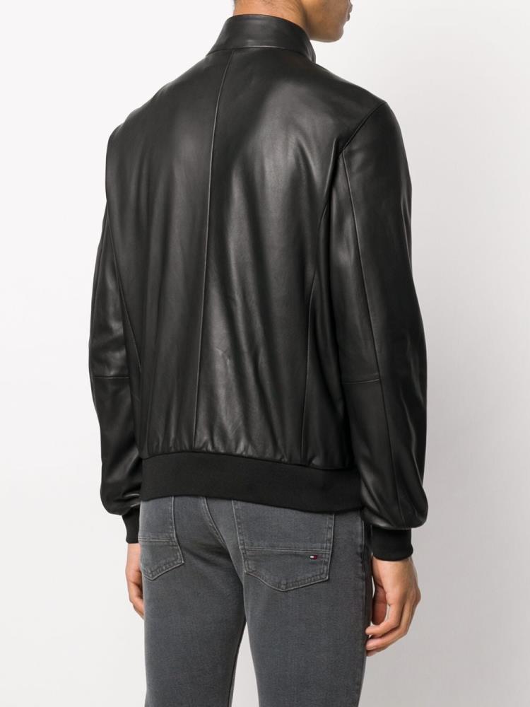 Armani Emporio Armani Zipped Biker Jacket Jakne Moški Črne | GVD4DFCU