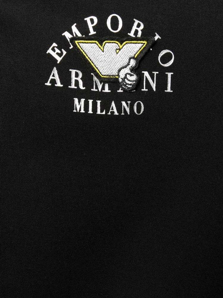 Armani Emporio Armani Zipped Front Logo Puloverji S Kapuco Moški Črne | 4VWDL4GX