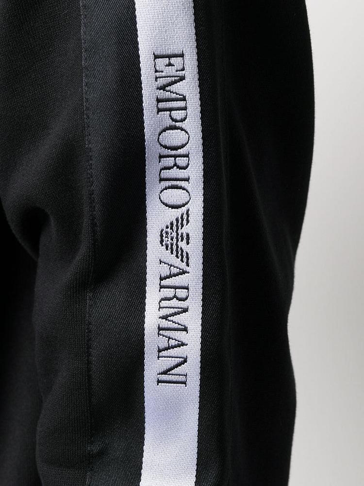 Armani Emporio Armani Zipped Logo Stripe Puloverji S Kapuco Moški Črne | 5PQVQ010