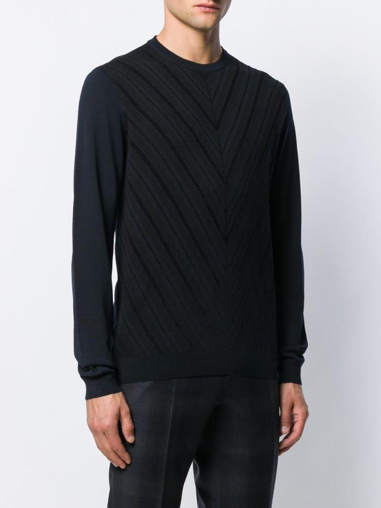 Armani Giorgio Armani Chevron Knitted Skakalci Moški Modre | ZHJ2B27U