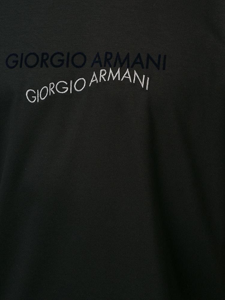 Armani Giorgio Armani Contrast Logo Majice Moški Črne | ODHPAQFZ