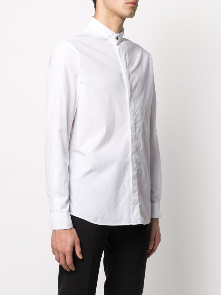 Armani Giorgio Armani Cotton Mandarin Collar Srajca Moški Bele | 9ZPJWEQ1