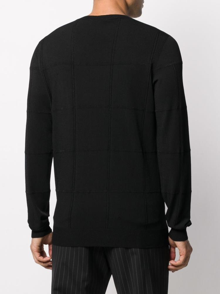 Armani Giorgio Armani Crew Neck Grid Skakalci Moški Črne | 6VPTH10O