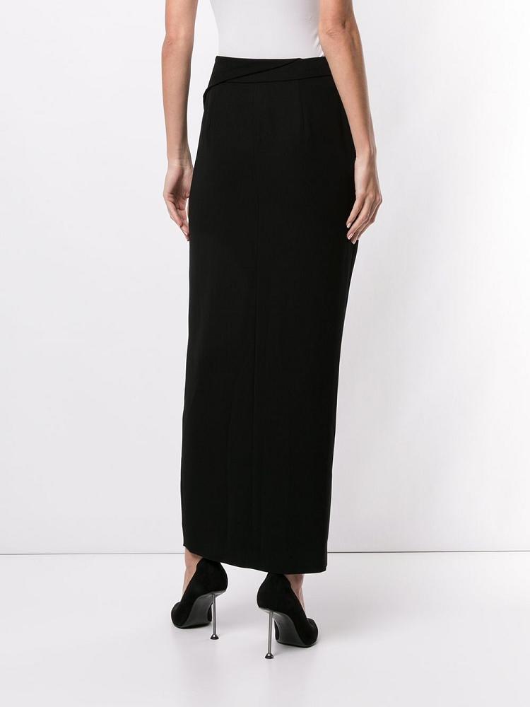 Armani Giorgio Armani Draped Pencil Midi Krila Ženske Črne | RH8NBP75