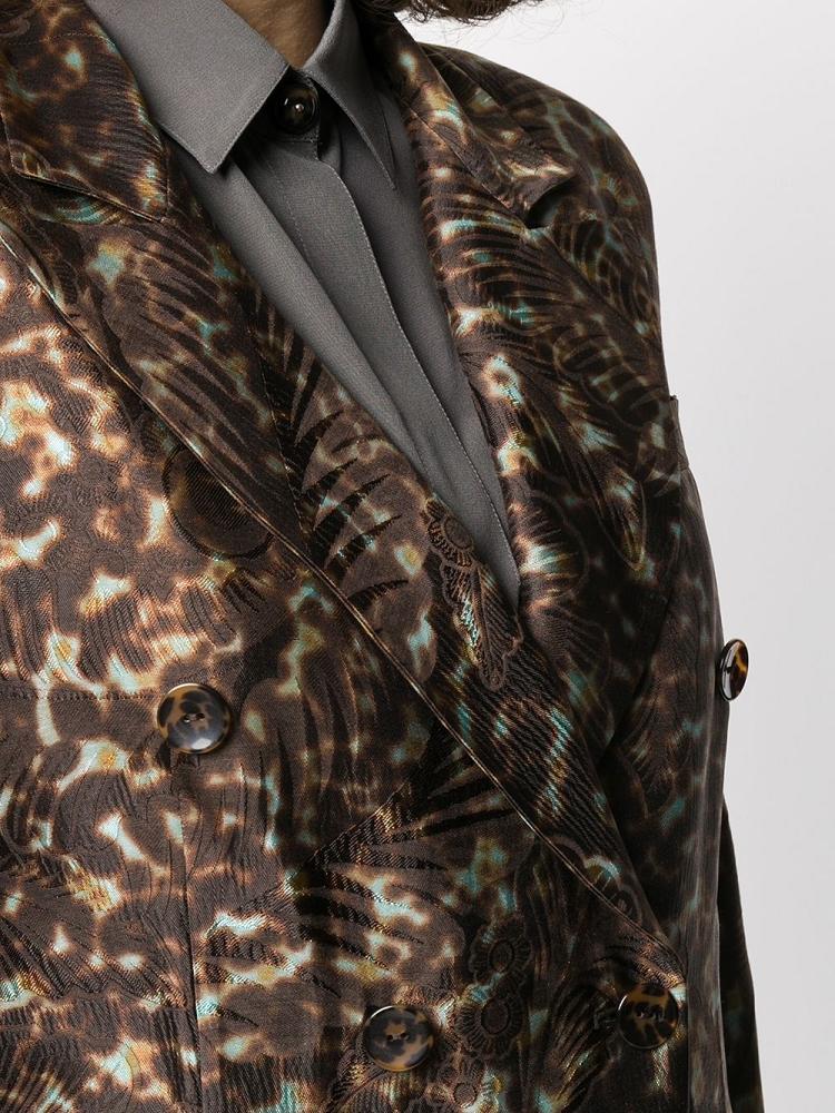 Armani Giorgio Armani Foliage Leopard Print Suknjič Ženske Rjave | Z6PSMIKF