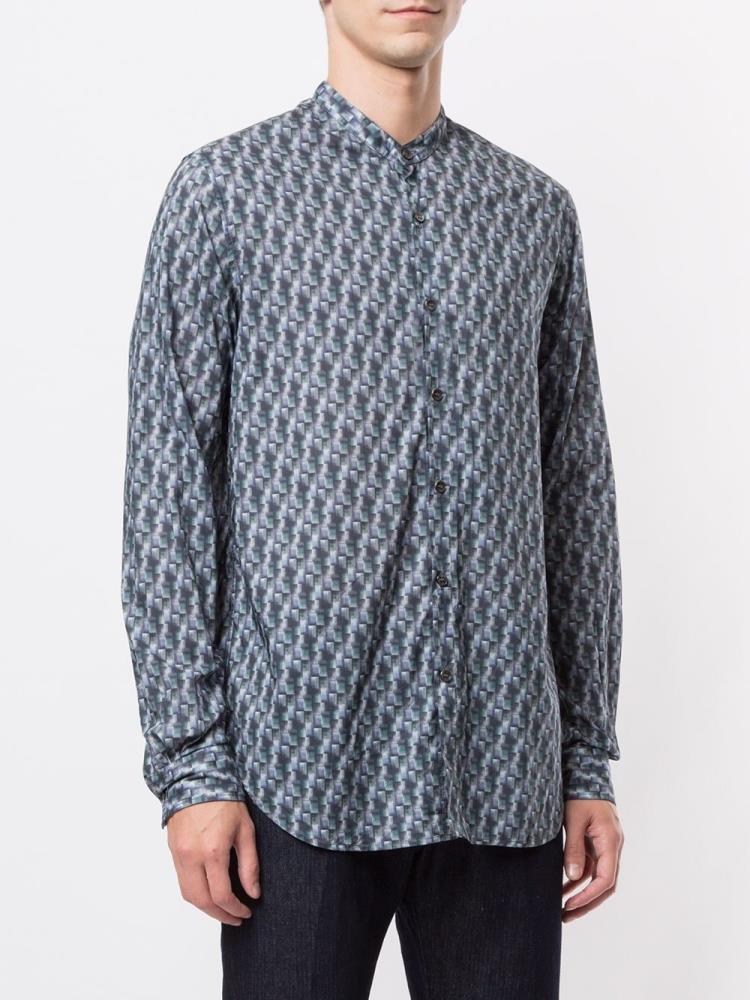 Armani Giorgio Armani Geometric Long Sleeve Srajca Moški Modre | VNIPQ9I4