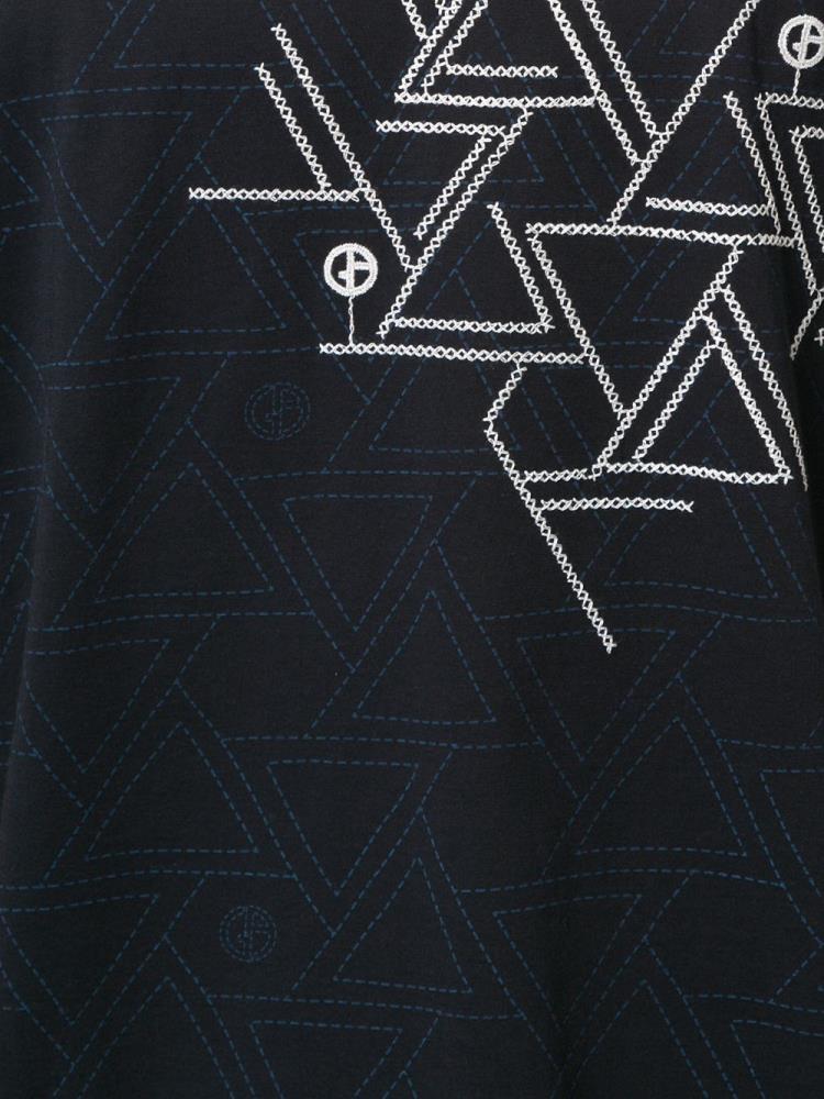 Armani Giorgio Armani Geometric Print Majice Moški Modre | 6IBIUOQP