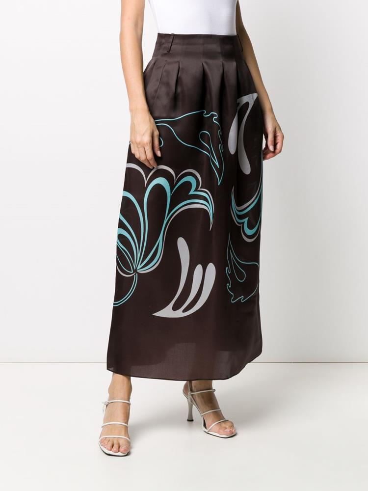 Armani Giorgio Armani Graphic Print Maxi Krila Ženske Rjave | LYJMVIAZ