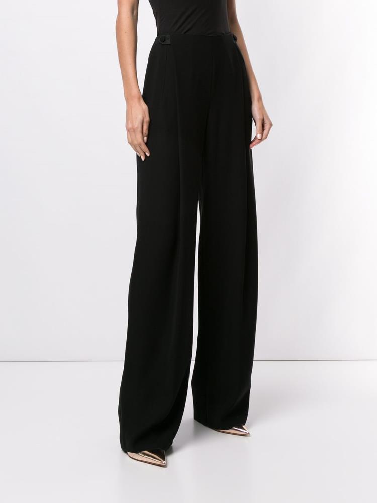 Armani Giorgio Armani High Waisted Pleated Hlače Ženske Črne | 3LPXJ4B5