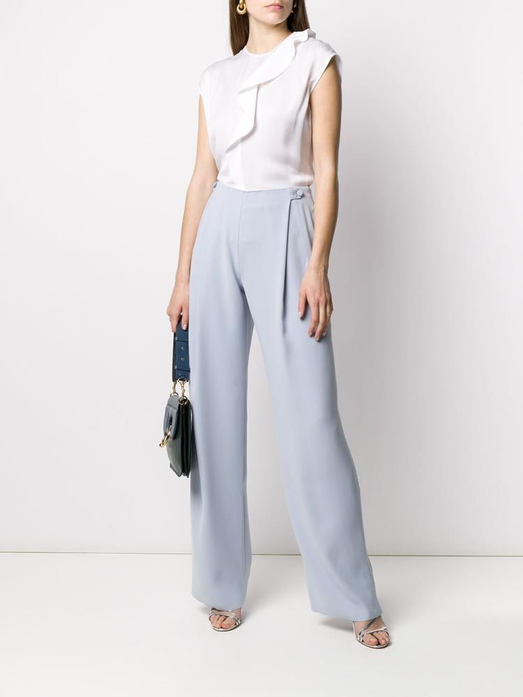 Armani Giorgio Armani High Waisted Wide Leg Hlače Ženske Modre | Q2D3YJP0