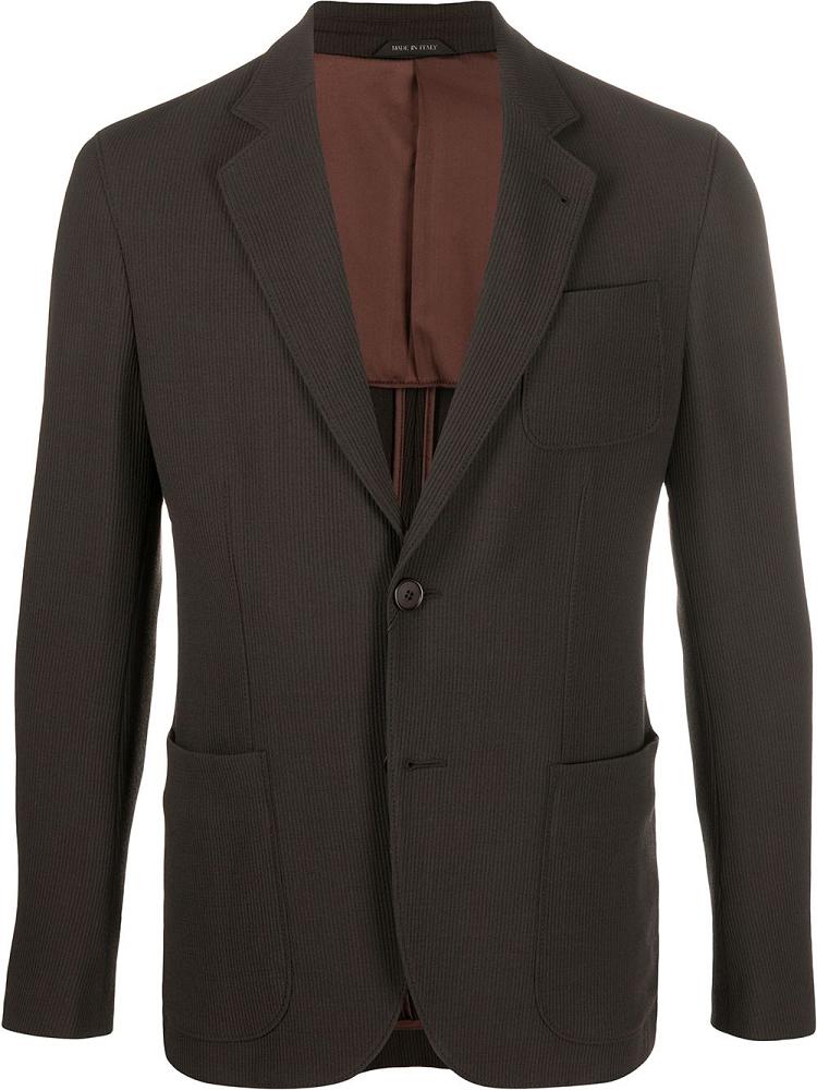 Armani Giorgio Armani Lightweight Buttoned Suknjič Moški Rjave | 1ZJXJVDV