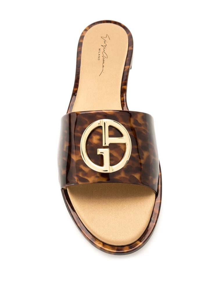 Armani Giorgio Armani Logo Plaque Flat Mules Čevlji Ženske Rjave | B807NXAW