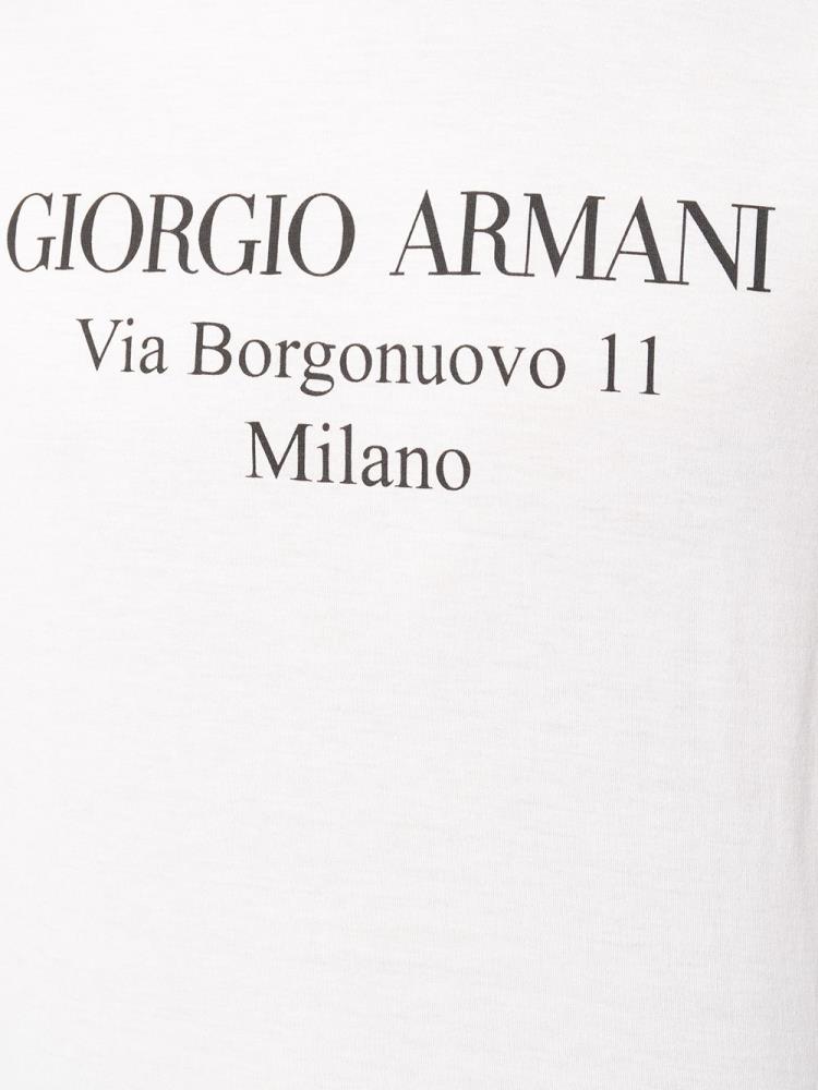 Armani Giorgio Armani Logo Print Majice Moški Bele | OSDC32PI