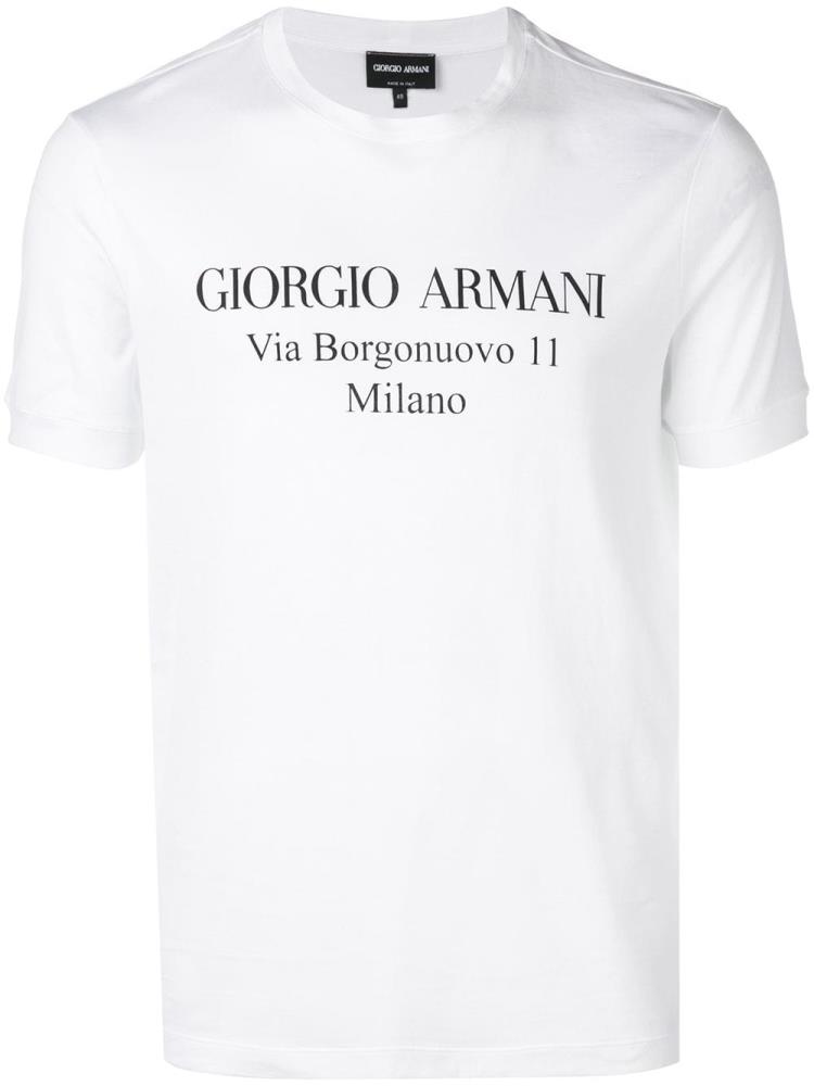 Armani Giorgio Armani Logo Print Majice Moški Bele | OSDC32PI