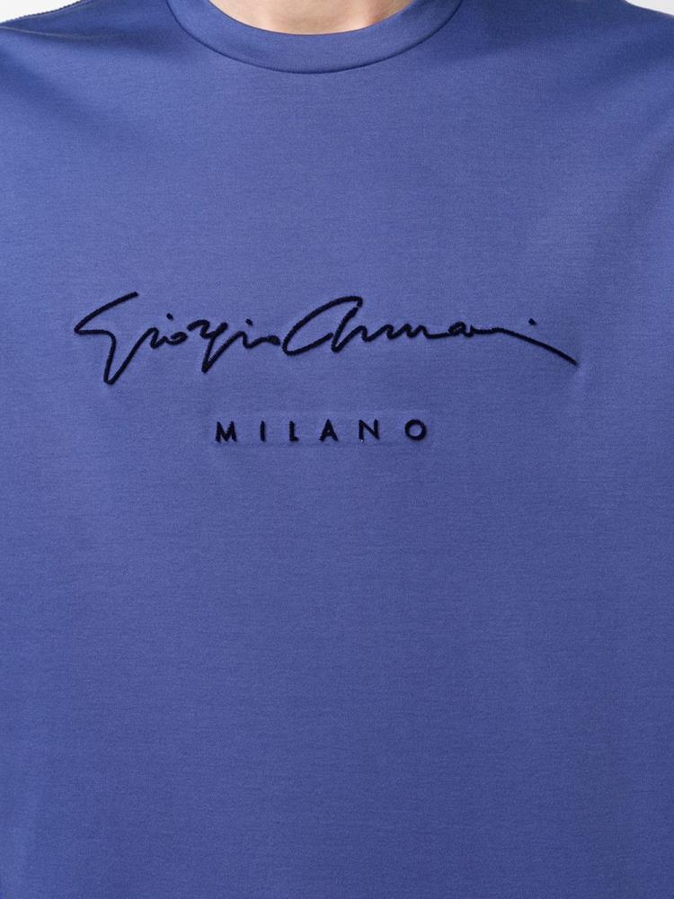 Armani Giorgio Armani Logo Print Majice Moški Vijolične | S9FOANMO