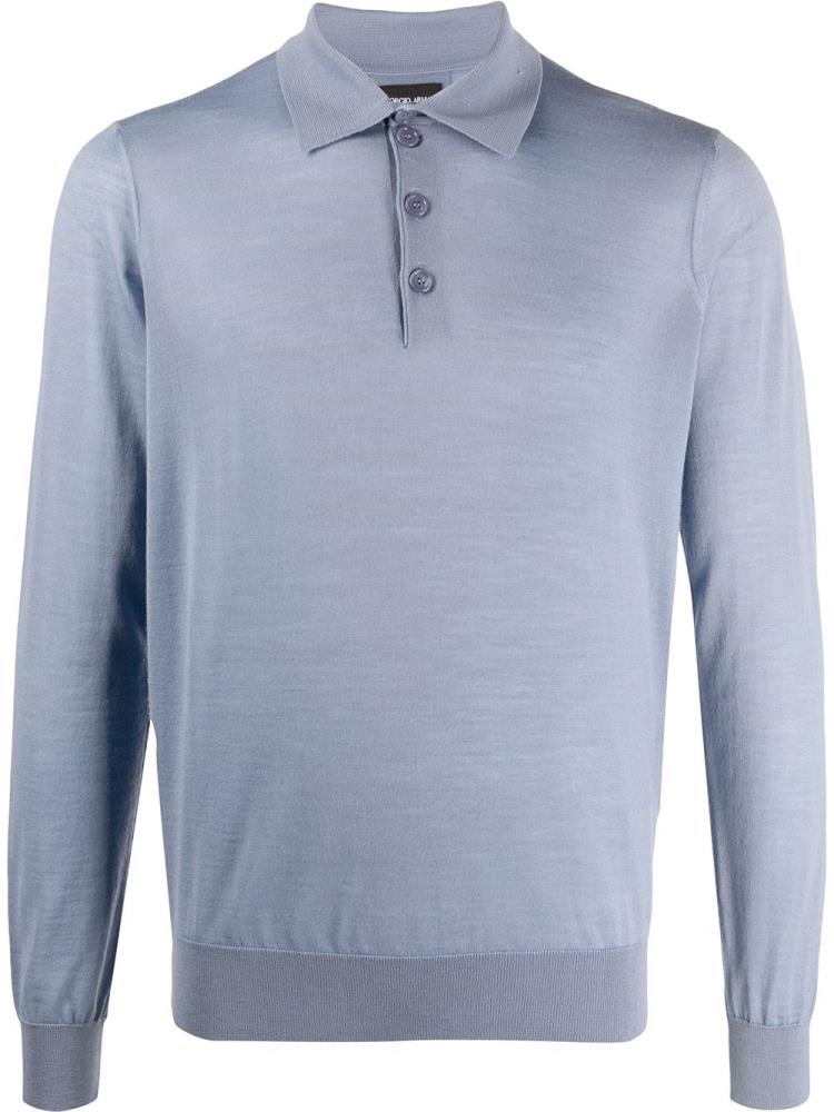 Armani Giorgio Armani Long Sleeve Polo Majice Moški Modre | 4S92ZYGH