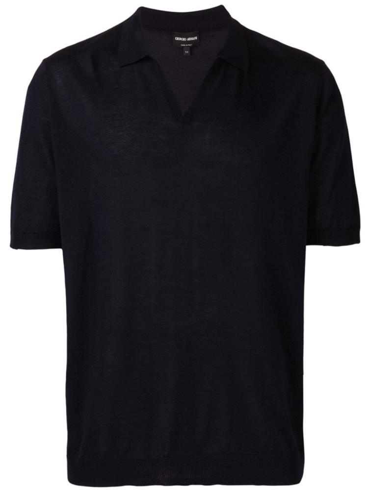 Armani Giorgio Armani Open Collar Polo Majice Moški Modre | H1GD7QAQ