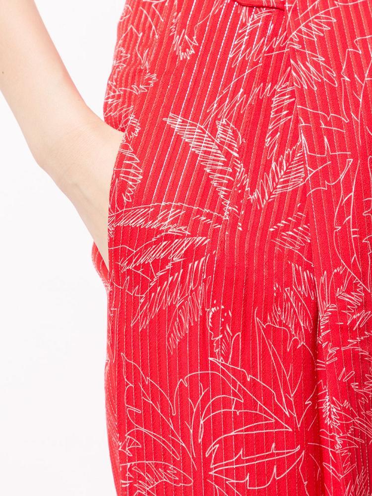 Armani Giorgio Armani Palm Tree Print Hlače Ženske Rdeče | A4DN8H27