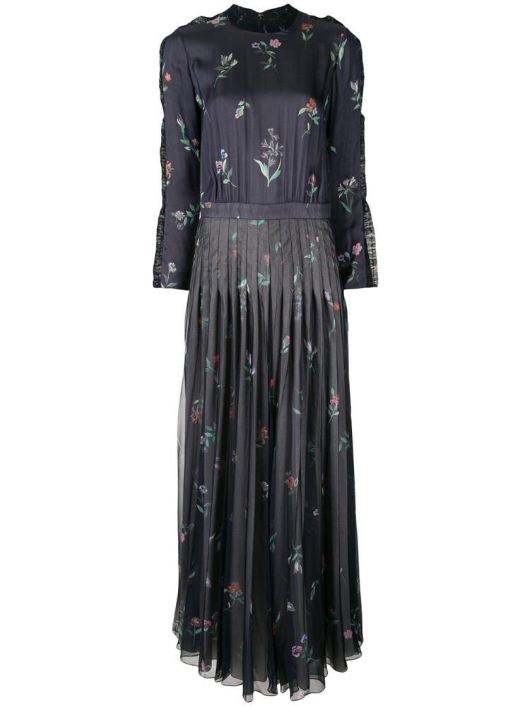 Armani Giorgio Armani Printed Long Pleated Obleke Ženske Modre | 4AKNFULE