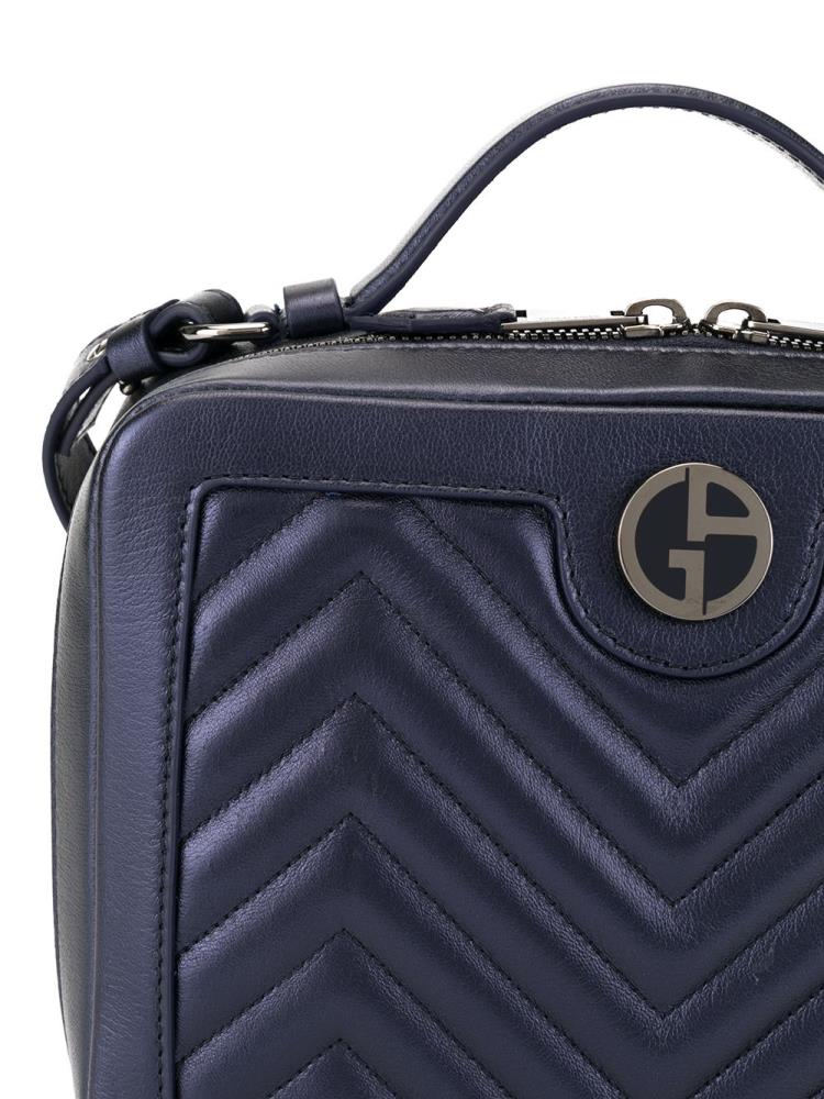 Armani Giorgio Armani Quilted Box Logo Clutch Torbica Ženske Črne | P9FZ41ZI