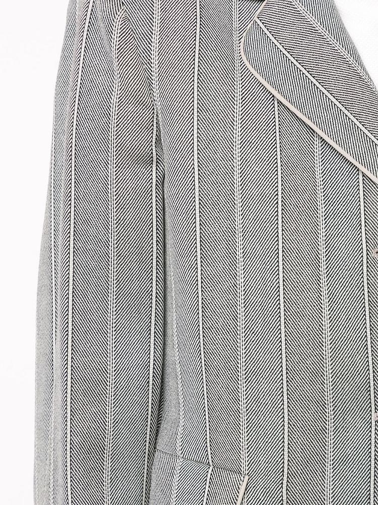 Armani Giorgio Armani Striped Single Breasted Suknjič Ženske Sive | XJ2X40D9