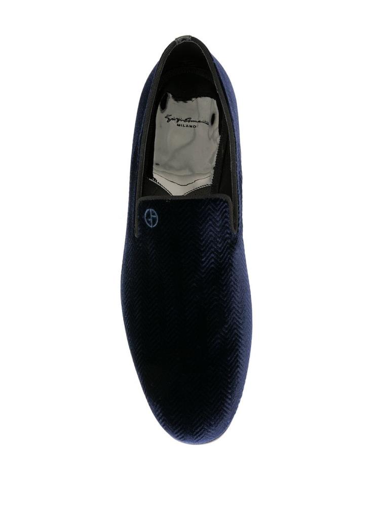 Armani Giorgio Armani Velvet Logo Loaferji Moški Modre | EBQ9N8HD