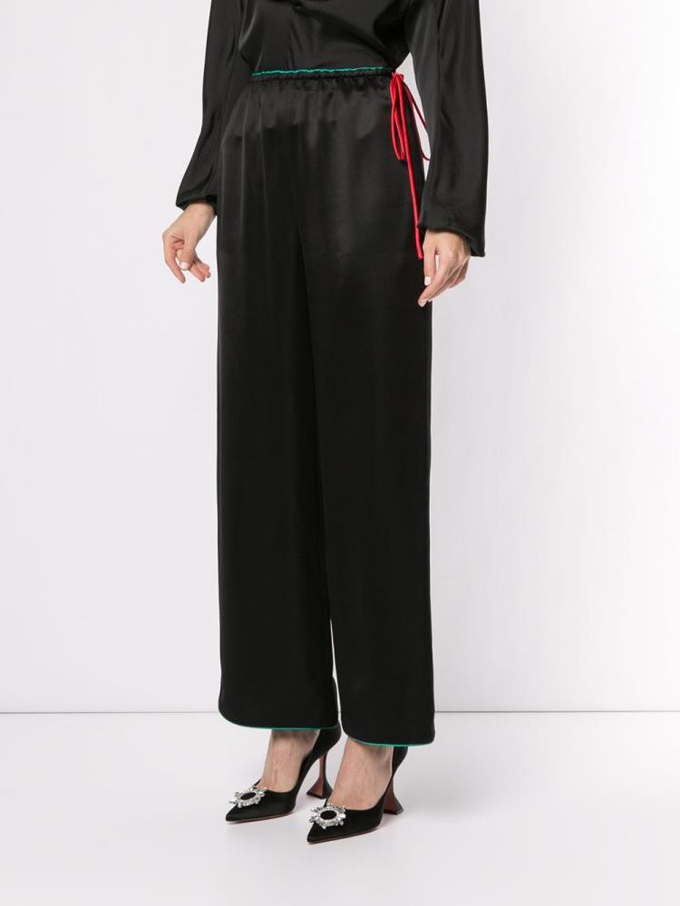 Armani Giorgio Armani Wide Leg Hlače Ženske Črne | OGNBGV9D