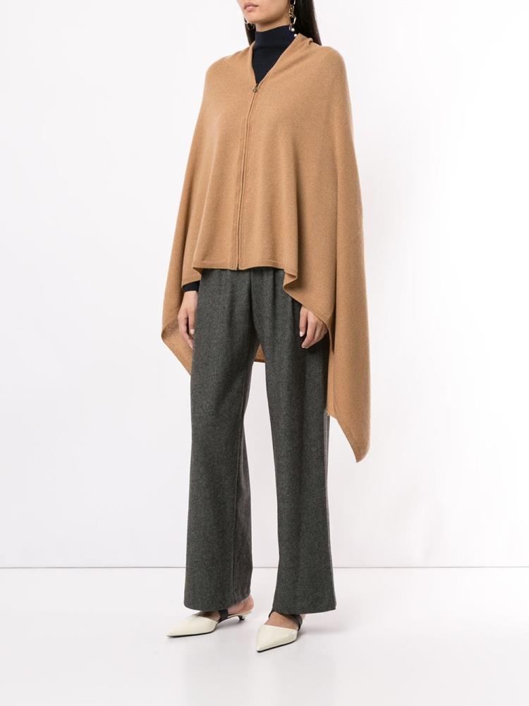 Armani Giorgio Armani Zipped Cashmere Poncho Plašči Ženske Rjave | KXZ1MB5S