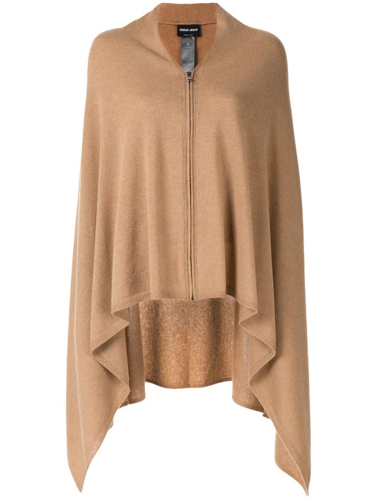 Armani Giorgio Armani Zipped Cashmere Poncho Plašči Ženske Rjave | KXZ1MB5S